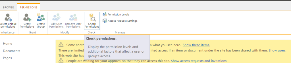 Check Permissions